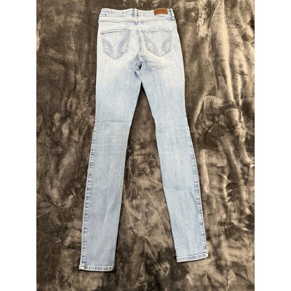 Hollister Jeans Womens 1R W25 L30 Light Wash High Rise Super Skinny Distressed - Picture 11 of 14